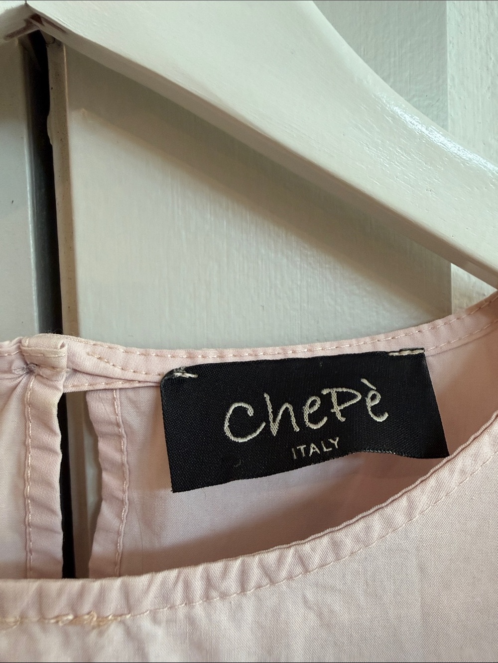 Chinto Pale Pink Ruffle Sleeve Cotton Top Size Small - Made In Italy 🇮🇹 - Picture 3 of 8